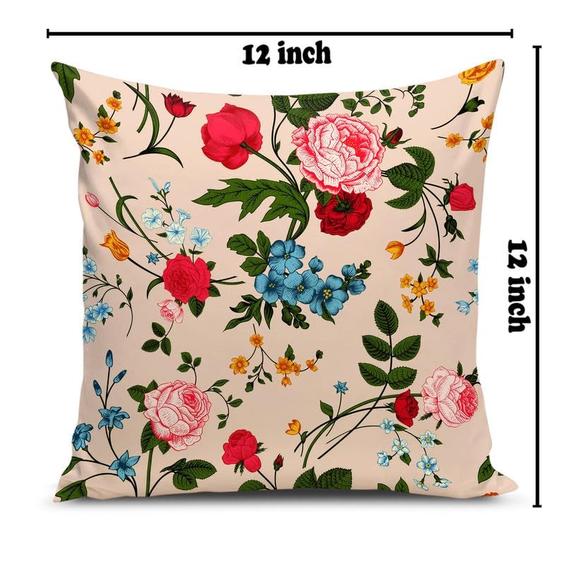 BMRGIFTS Jute Fabric Decorative Designer Printed 200 TC Cushion Cover Decorations For Sofa Living Room 12 X 12 Inch Set Of 5 Multi (CC15) - Image 5