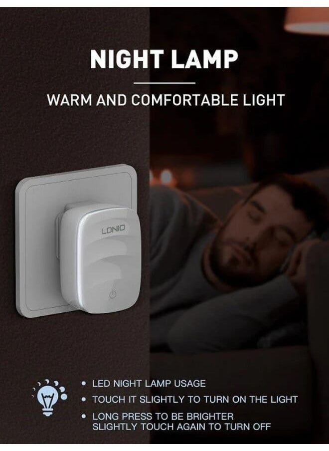 LDNIO - A2425C High Quality EU Plug Fast Charger Dual Port (Type-C & USB) 20W With Type-C To Type-C Charging Cable - White - Image 1