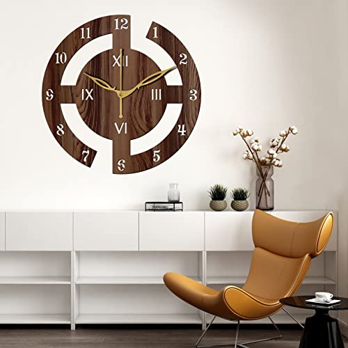 Freny Exim 12" Inch Wooden Wall Clock (Wenge, Small Size, 30 Cm x 30 Cm)-027-Analog - Image 5