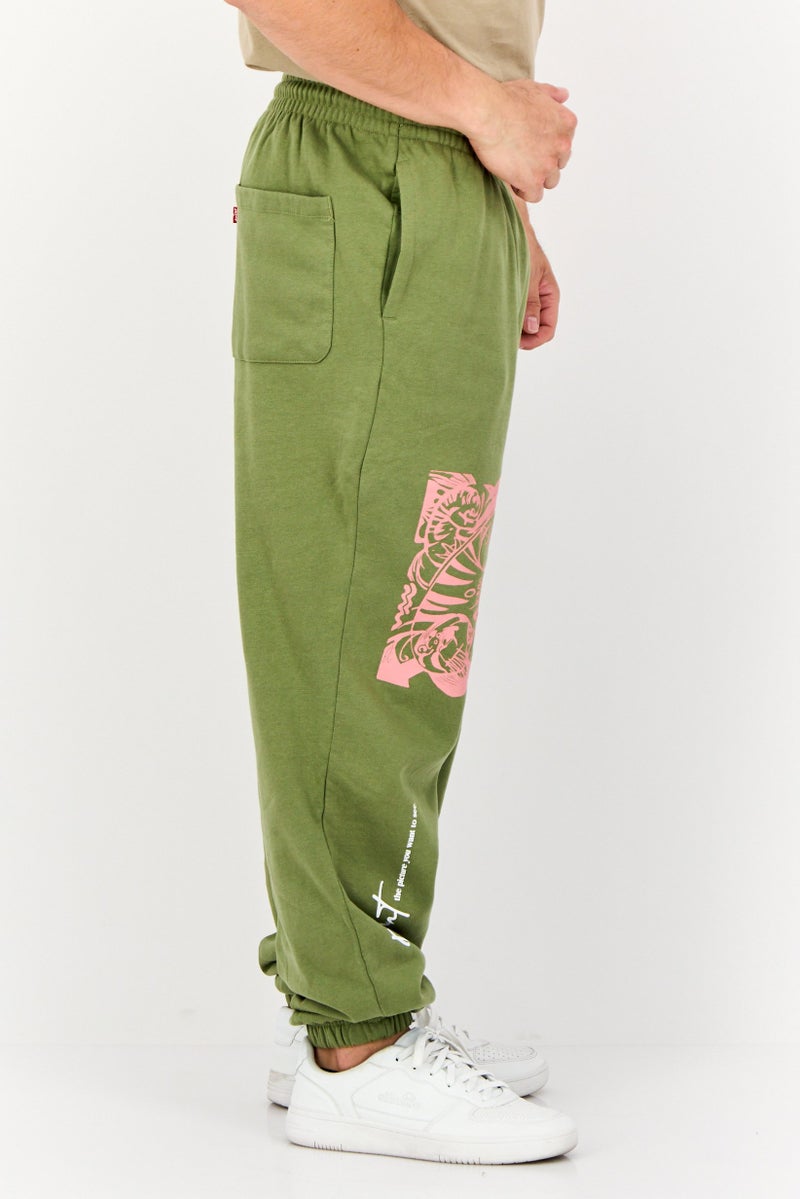 Levi's سروال رياضي للرجال بقصة عادية وطباعة جرافيك، زيتوني - Image 4