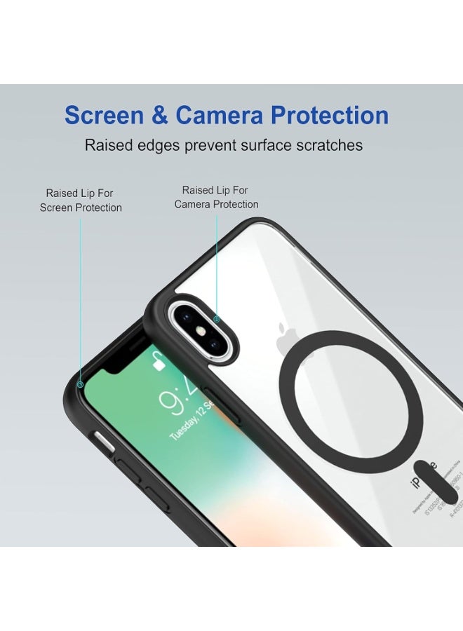 Case Magnetic Crystal Clear for iPhone XS Max Case Magsafe [Not Yellowing] [Military Protection] [No.1 Strong Magnets] Slim Phone Case Thin Cover (Black - Image 2