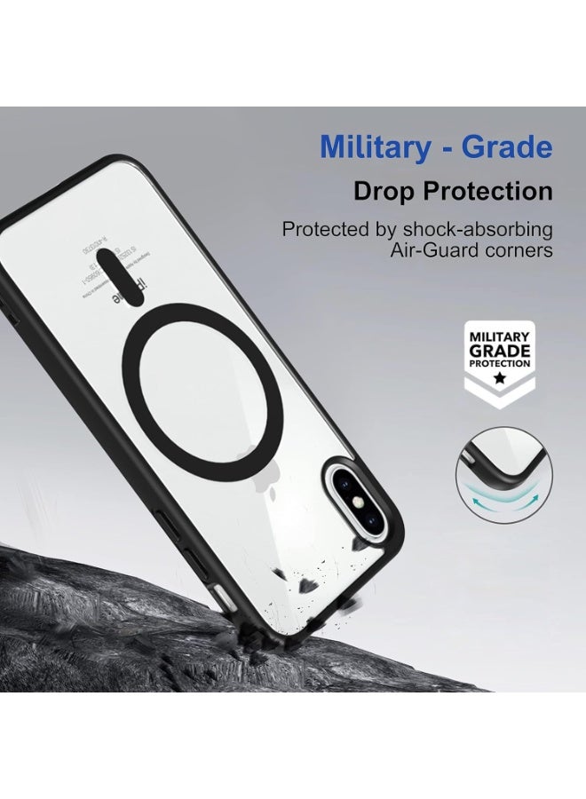Case Magnetic Crystal Clear for iPhone XS Max Case Magsafe [Not Yellowing] [Military Protection] [No.1 Strong Magnets] Slim Phone Case Thin Cover (Black - Image 4