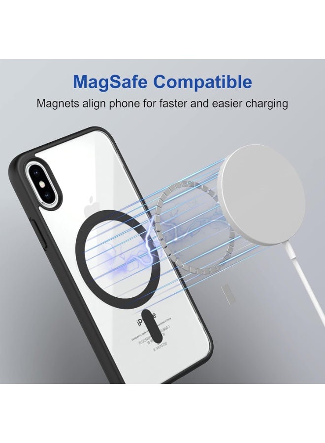 Case Magnetic Crystal Clear for iPhone XS Max Case Magsafe [Not Yellowing] [Military Protection] [No.1 Strong Magnets] Slim Phone Case Thin Cover (Black - Image 5