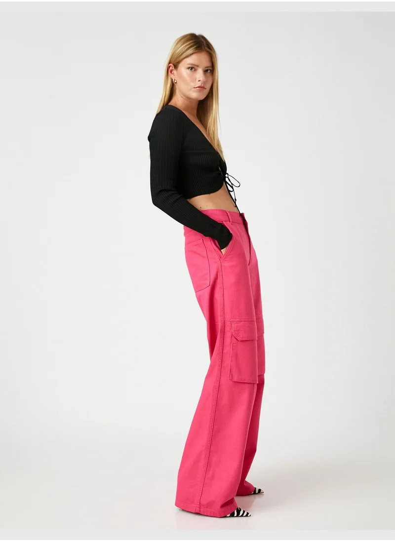 KOTON Wide Leg Cargo Trousers