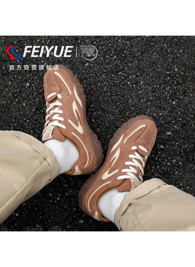 Feiyue Official Men's Training Shoes Spring New Casual Sneakers Light Brown Beige Size 35
