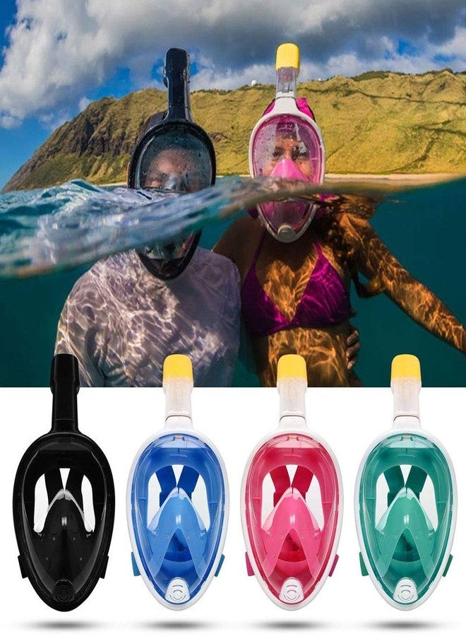 Olpad قناع غطس Olpad Snorkel Mask قناع غطس كامل الوجه مع رؤية بانورامية وحامل كاميرا الحركة، تصميم مضاد للضباب والتسرب قناع غطس للبالغين والشباب (أزرق، صغير/متوسط) - Image 3