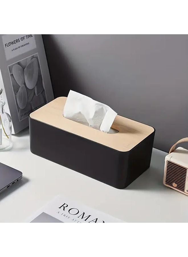 Modern Square Tissue Box Dispenser With One Touch Lid White Minimalist Design - Image 3