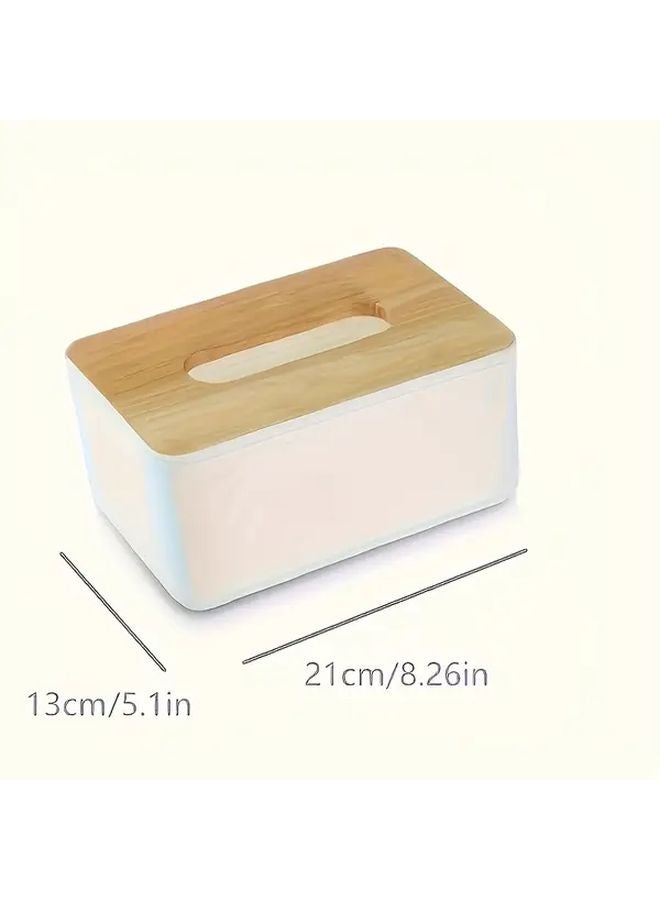Modern Square Tissue Box Dispenser With One Touch Lid White Minimalist Design - Image 4
