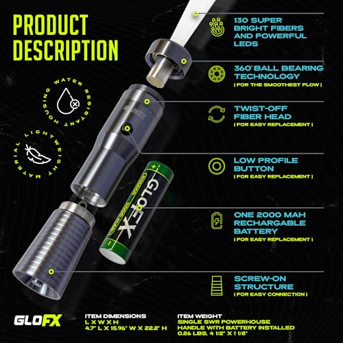 GloFX Space Whip Remix Bundle Kit [PROGRAMMABLE LED Fiber Optic Whip] 6 Ft 360° Swivel - Super Bright Light Up Rave Toy | EDM Pixel Flow Lace Dance Festival - Image 3