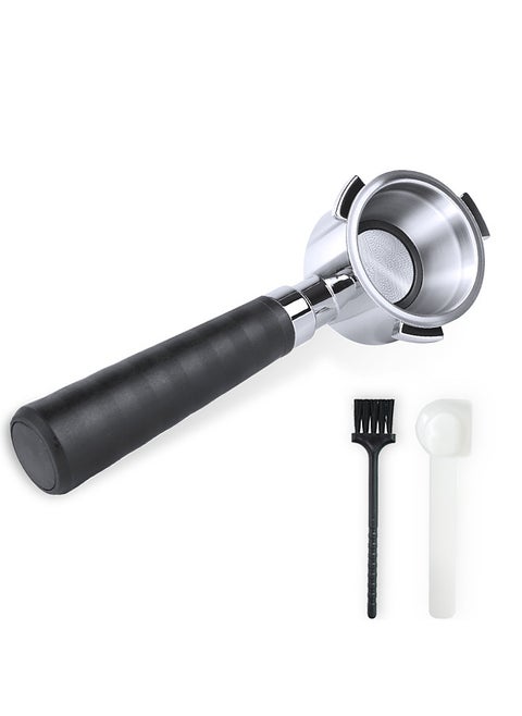 51mm Bottomless Naked Portafilter Filter Basket Included 3 Ears Stainless Steel Replacement Parts Basket Portafilter Handle with Cleaning Brush Spoon Compatible with EC80 EC685 EC885 Machines
