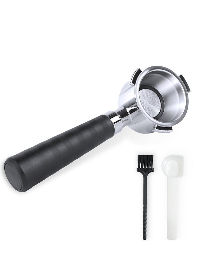 Generic - 51mm Bottomless Naked Portafilter Filter Basket Included 3 Ears Stainless Steel Replacement Parts Basket Portafilter Handle with Cleaning Brush Spoon Compatible with EC80 EC685 EC885 Machines - Image 1