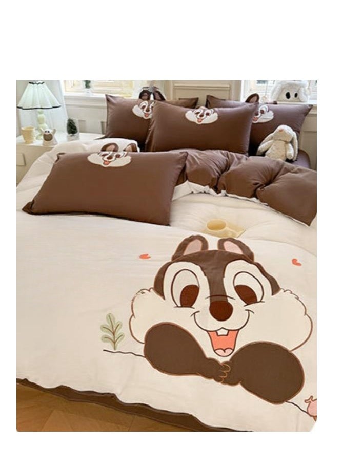 Generic Bed Sheet Style — High End Cartoon Pattern Washed Cotton Bedding Four Piece Set  - Image 2