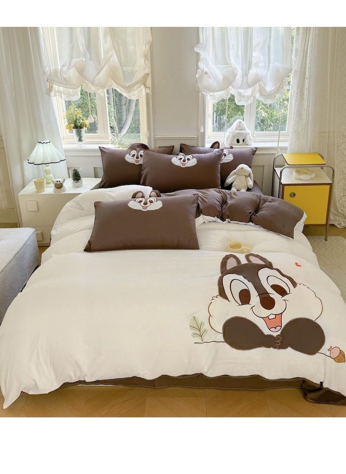 Generic Bed Sheet Style — High End Cartoon Pattern Washed Cotton Bedding Four Piece Set  - Image 4