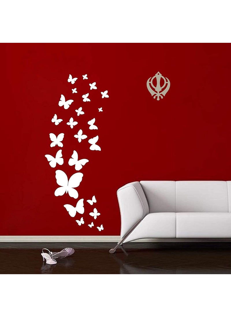 Divya Mantra Divya Mantra Sikh Khanda for Car Home Wall Decor Temple Pooja Items Sacred Religious Decorative Showpiece Interior Hanging Accessories Puja Symbol Good Luck Charm Double Sided Silver Set of 2  - Image 4