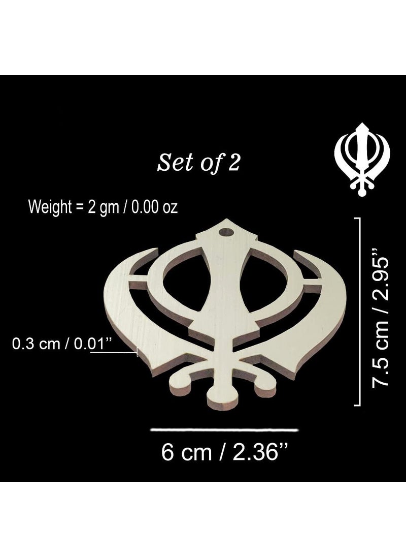 Divya Mantra Divya Mantra Sikh Khanda for Car Home Wall Decor Temple Pooja Items Sacred Religious Decorative Showpiece Interior Hanging Accessories Puja Symbol Good Luck Charm Double Sided Silver Set of 2  - Image 2