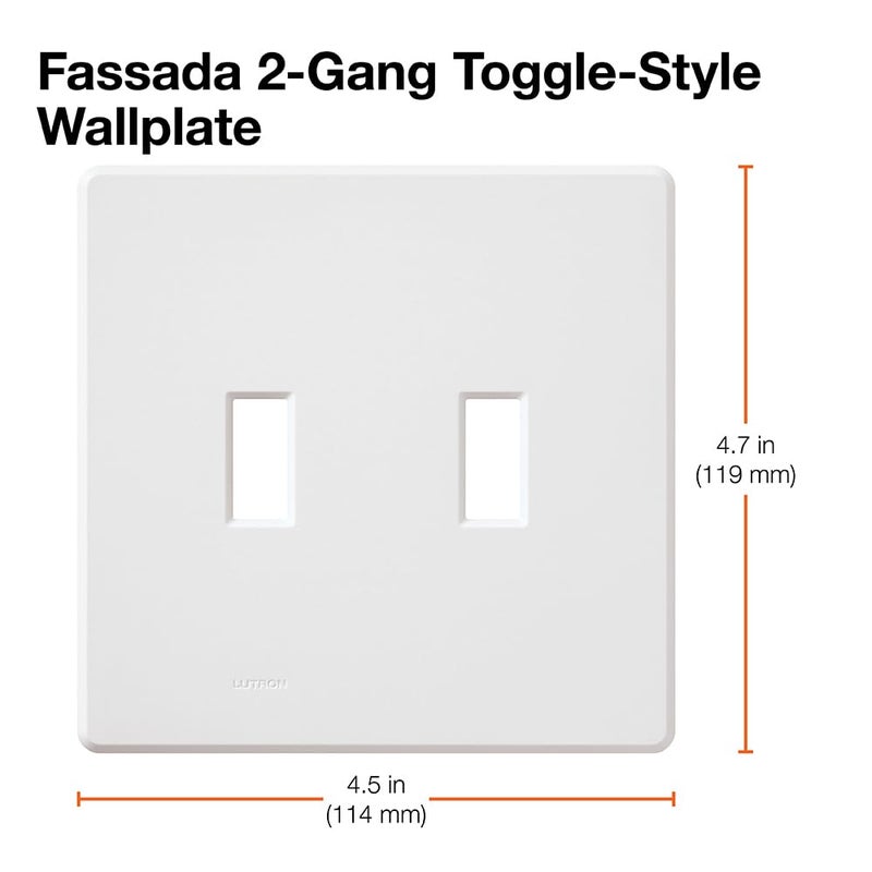 Lutron Fassada 2 Gang Wallplate For Toggle-Style Dimmers And Switches, Fg-2-La, Light Almond (1-Pack) - Image 4