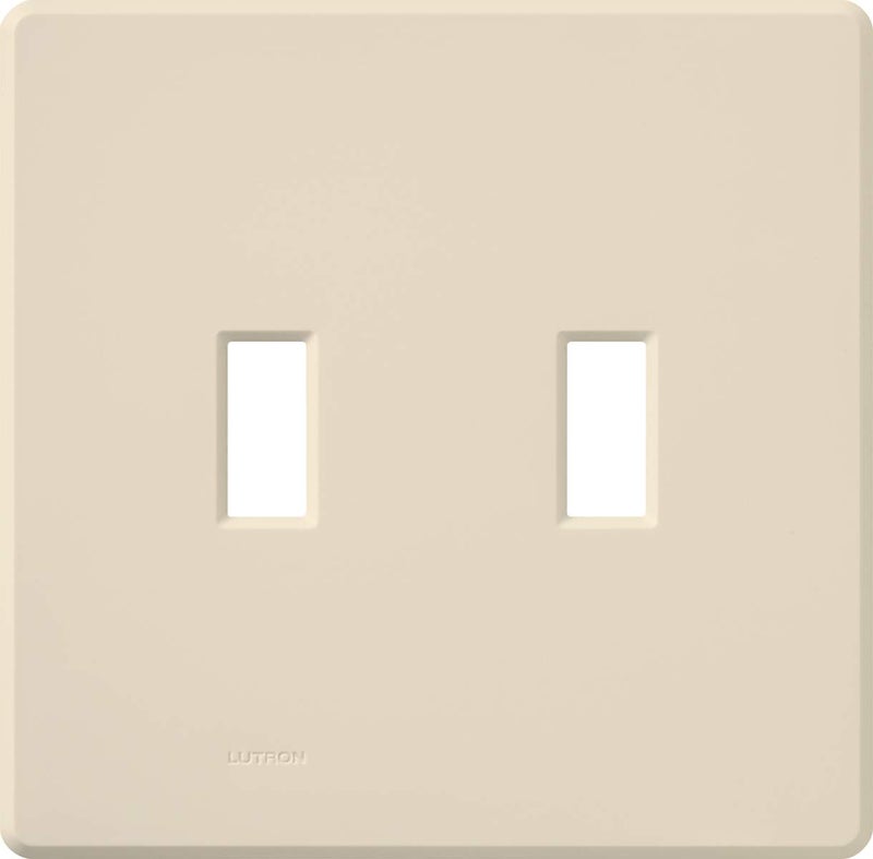 Lutron Fassada 2 Gang Wallplate For Toggle-Style Dimmers And Switches, Fg-2-La, Light Almond (1-Pack) - Image 1