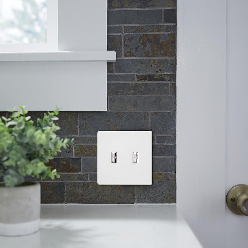 Lutron Fassada 2 Gang Wallplate For Toggle-Style Dimmers And Switches, Fg-2-La, Light Almond (1-Pack) - Image 2