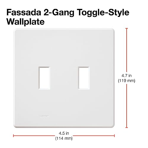 Lutron Fassada 2 Gang Wallplate For Toggle-Style Dimmers And Switches, Fg-2-La, Light Almond (1-Pack) - Image 5