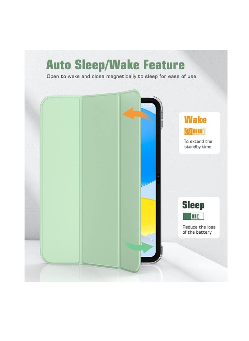 Generic Case compatible for iPad 10.2 inch 2021 2020 2019 Model 9th 8th 7th Generation Slim Stand Hard Back Protective Smart Cover for 10.5 inch Color Mint Green Color  - Image 3