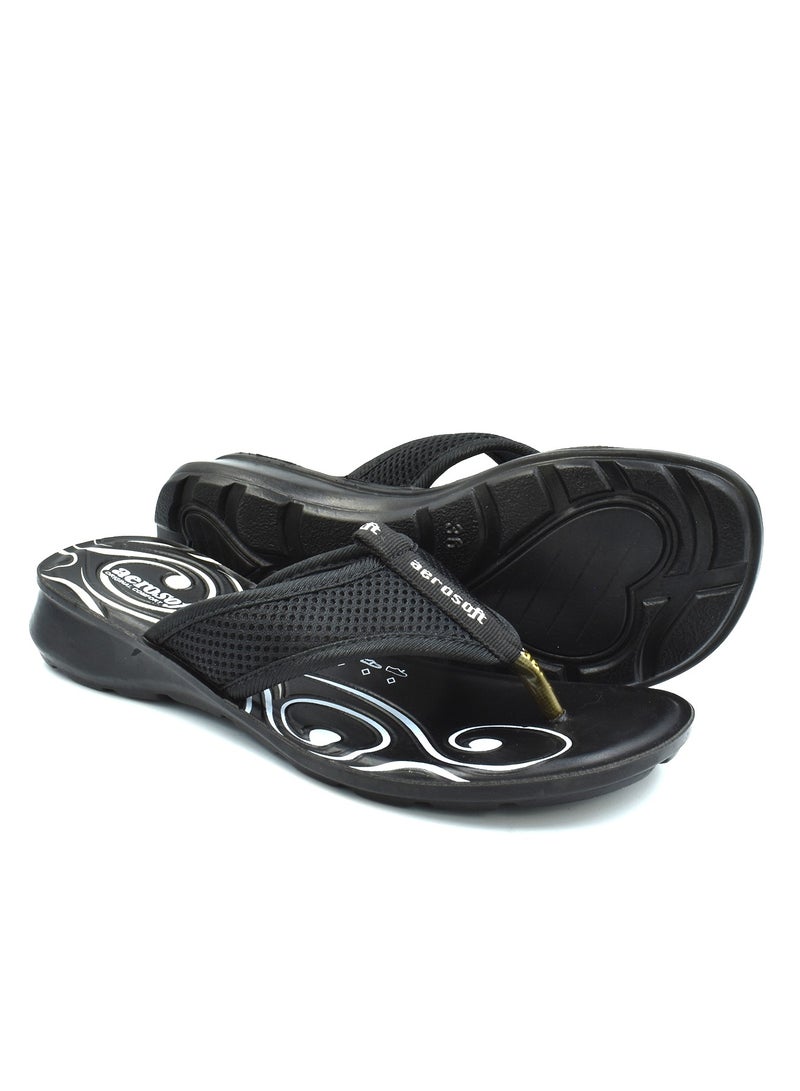 Aerosoft C2218 Ladies Black Slippers - Image 2