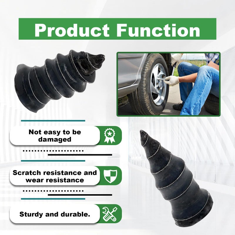 LTDCVTR Tire Repair Rubber Nail, Spiral Rubber Nails & Screw Plugs Tire Repair Kit Self-Service Vacuum Tire Puncture Repair Tool for Car, Motorcycle, Truck, Tractor, Jp -Reliable Tire Repair (20Pcs) - Image 4