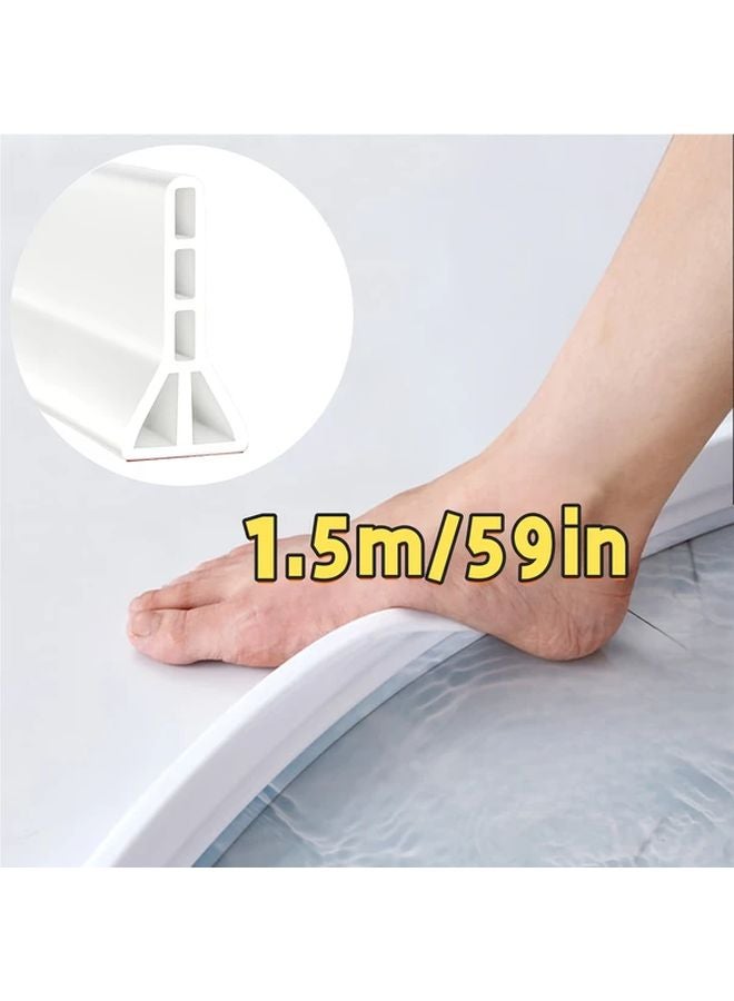 1 5m Self Adhesive Waterproof Shower Threshold Foldable Splash Guard For Dry Wet Separation - Image 1