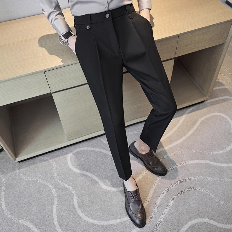 Trendy Brand Men'S Casual Business Pants Superior High-End Ankle-Length Pants Pendant Slim-Fit Small-Leg Suit Pants - Image 4