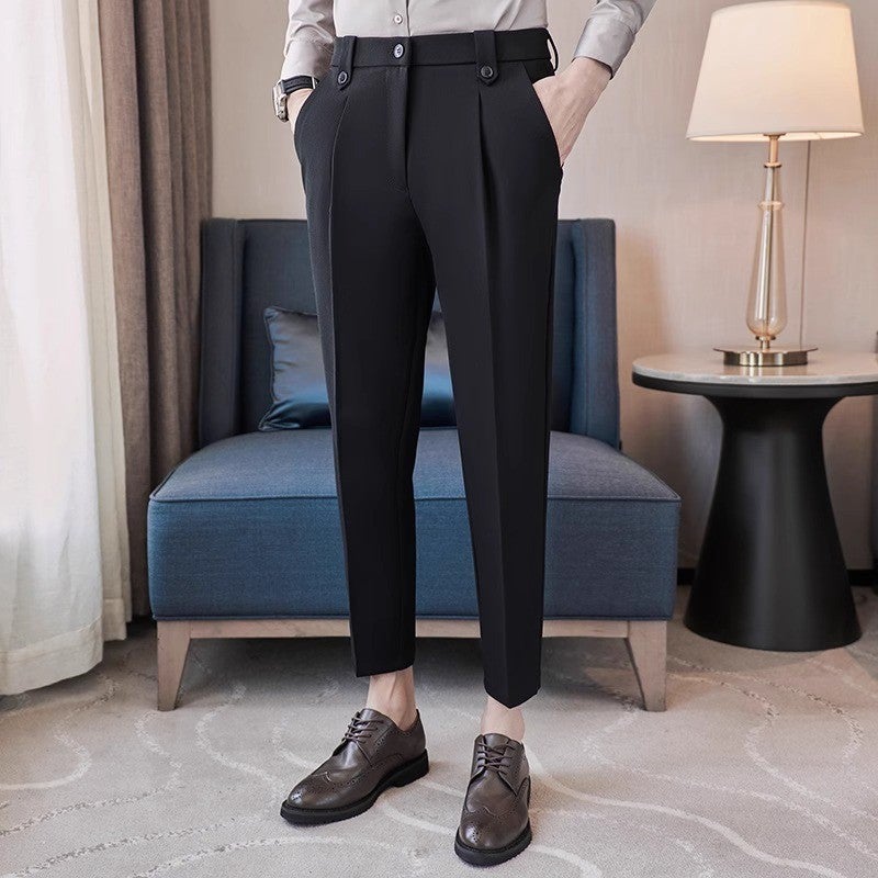 Trendy Brand Men'S Casual Business Pants Superior High-End Ankle-Length Pants Pendant Slim-Fit Small-Leg Suit Pants - Image 5