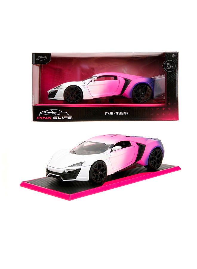 JADA Pink Slips 1:24 - Lykan Hypersport , Die-Cast Car with Base, Toys for Kids and Adults - Image 1