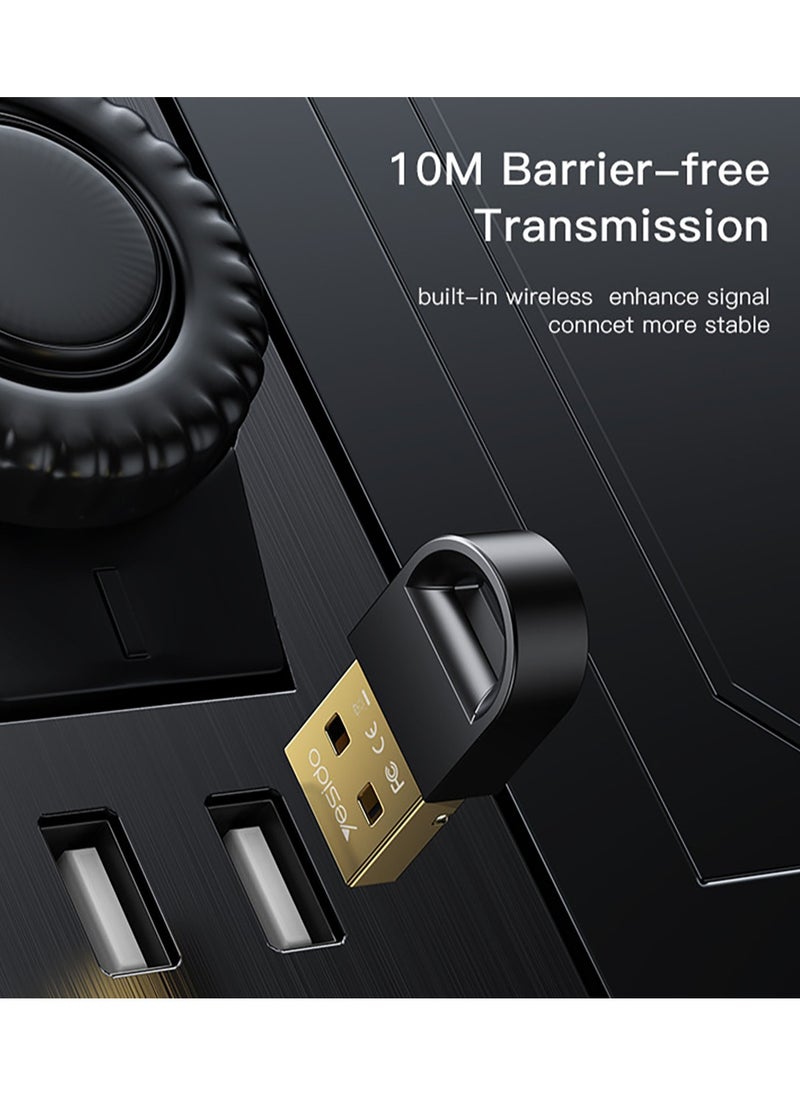 يسيدو - YAU34 جهاز إرسال USB صغير USB محول بلوتوث استقبال لاسلكي صغير USB بلوتوث 5.1 استقبال لأجهزة الكمبيوتر أسود - Image 1