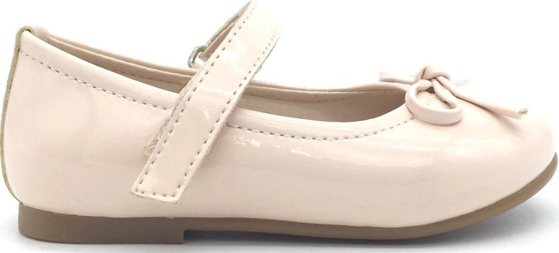 Nubebe -334 Classic Patent Leather Children's Shoes with Tiny Bow 