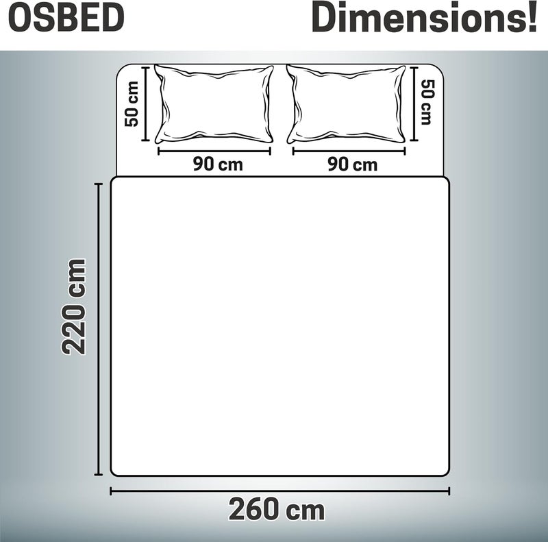 OSBED Premium Comforter Set with Cooling Bed Comforter & 2 Pillow Shams - Black/Navy, 220 x 260cm - Image 2
