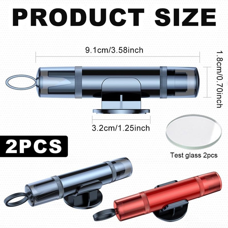 Embhlitfe 2-حزمة من كسارة نوافذ الطوارئ للسيارة وقاطع حزام الأمان - مطرقة النجاة مع حاملات وزجاج اختبار | رأس من الفولاذ التنغستيني، للاستخدام تحت الماء (أحمر/أسود) - Image 2