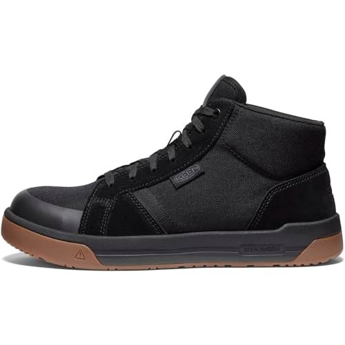 KEEN Utility Men's Kenton Mid Top Composite Toe Breathable Work Sneakers, Black/Gum, 9.5 D - Image 3