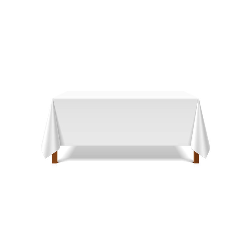 Pomp Pomp White 90 x 156 Inch Premium Polyester Tablecloth  Wrinkle  Stain Resistant Easy Care Fabric  Fits 8FT Rectangle Table 