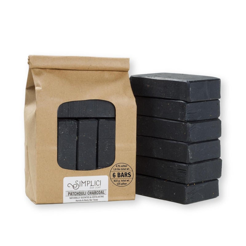 SIMPLICI Patchouli Charcoal Soap Value Bag 6 Bars