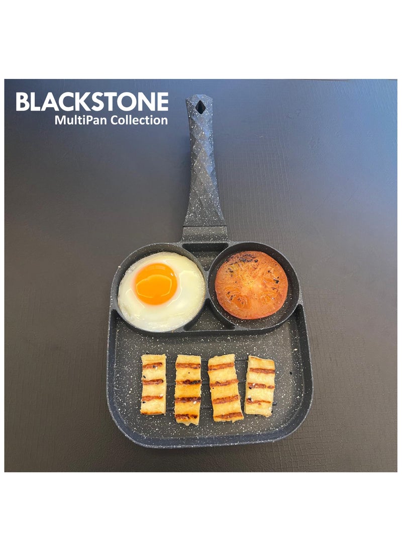 BLACKSTONE - Aluminum Multipan Divided Nonstick Frying Pan for Pancake Egg Breakfast Pan 14x7.5 inch - Image 1