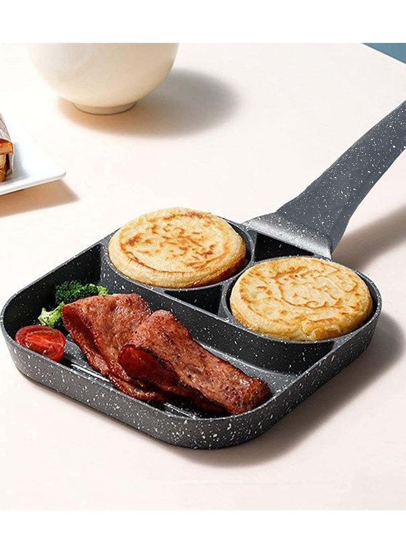 BLACKSTONE - Aluminum Multipan Divided Nonstick Frying Pan for Pancake Egg Breakfast Pan 14x7.5 inch - Image 1
