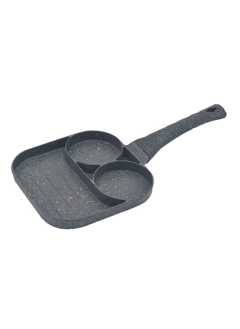 BLACKSTONE - Aluminum Multipan Divided Nonstick Frying Pan for Pancake Egg Breakfast Pan 14x7.5 inch - Image 1