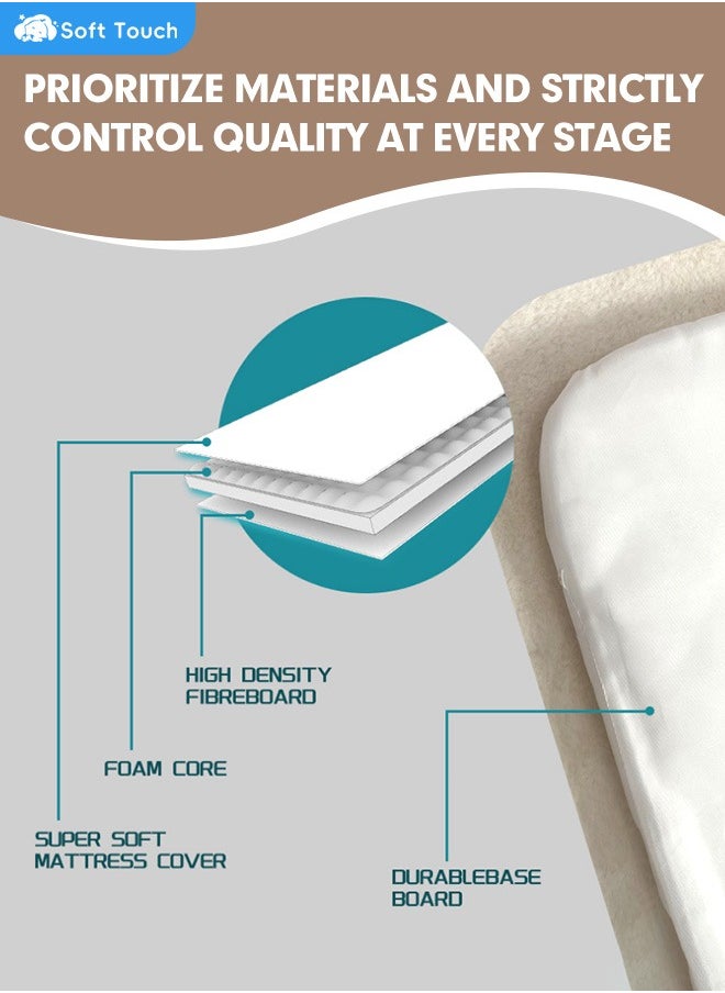 Soft Touch - 3 in 1 Baby Bassinet Bedside Sleeper Folding Portable Crib For Infant Newborn with Adjustable 6 Height Breathable Rocking Bassinet with Storage Baby Bed - Image 1