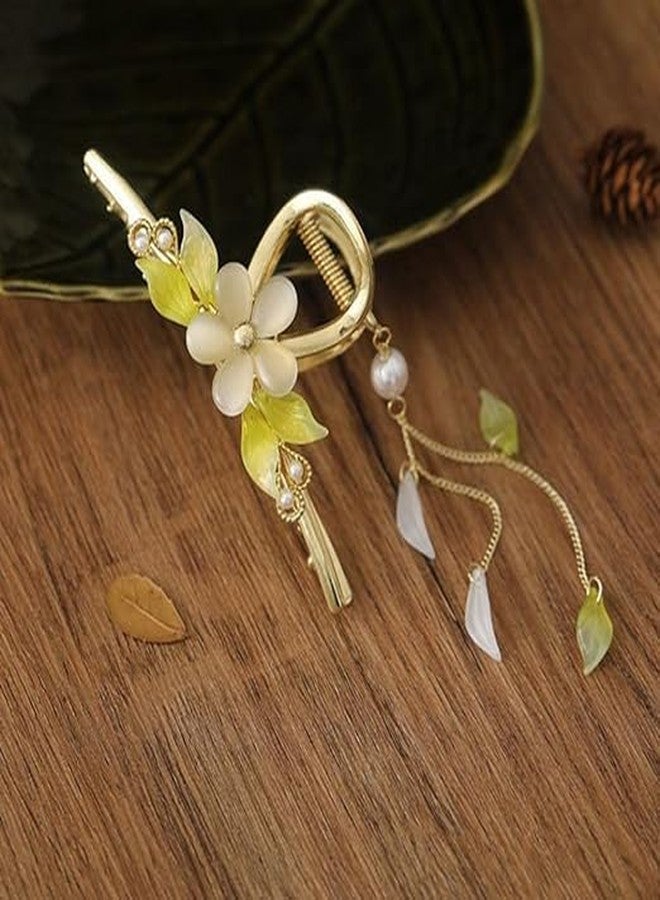 Calyrex Retro Style Large Orchid & Tassel Hair Clip Fashion Hair Accessories - Image 2