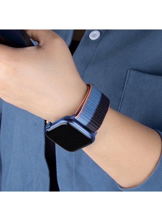 Watchbond Nylon Loop Band For Apple Watch Series 10, Compatible With Apple Watch Series 9/ultra2/s8/7/6/se, Men's Contrasting Color Light Mint 46/49mm Strap - Image 2