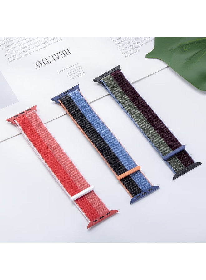 Watchbond Nylon Loop Band For Apple Watch Series 10, Compatible With Apple Watch Series 9/ultra2/s8/7/6/se, Men's Contrasting Color Light Mint 46/49mm Strap - Image 3