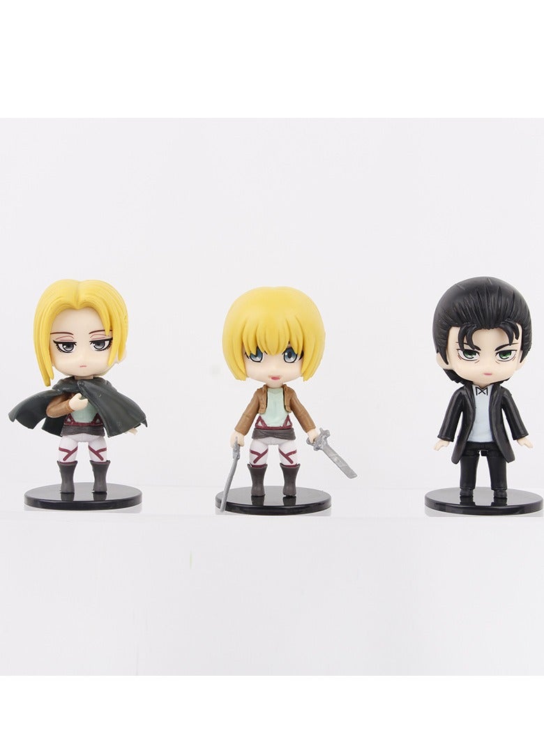 مجموعة دميات لعبة لـ “هجوم العمالقة” من 6 قطع، تضم “إيرين” وأرمين وهانجي ورينر الجيل الثالث، مصنوعة من PVC بارتفاع 10 سم، مثالية للتحصيل وديكور المنزل والهدايا الصغيرة - Image 2