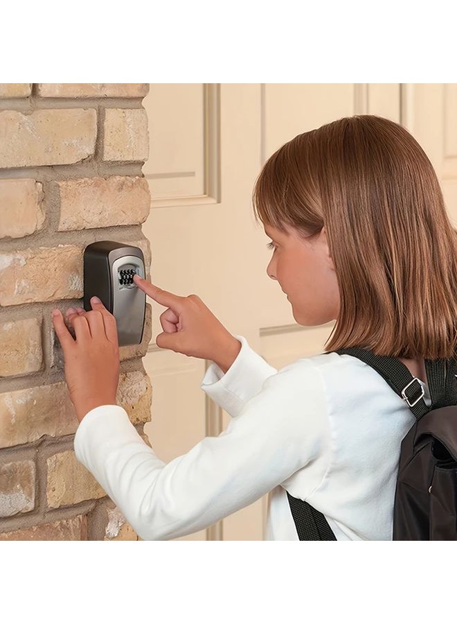 Black Heavy Duty Stainless Steel Key Safe with Combination Dial Flush Mount Security Box - Image 2