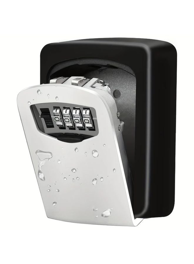Black Heavy Duty Stainless Steel Key Safe with Combination Dial Flush Mount Security Box - Image 5