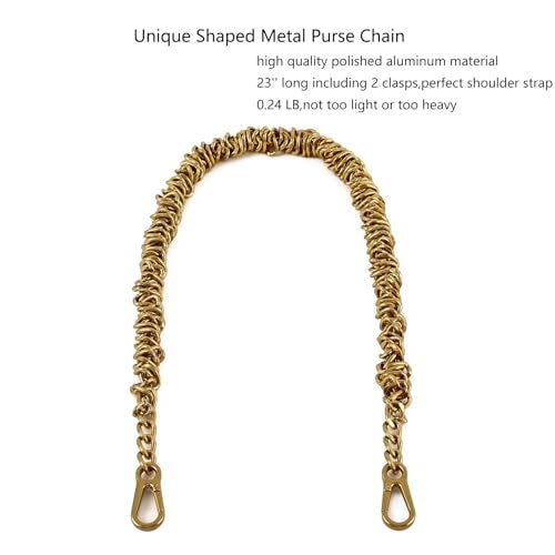 Yichain Unique Metal Bag Chains Purse Handles Shoulder Strap Replacement Accessories Charms for Handbags(Antique Gold 23 Inch) - Image 2