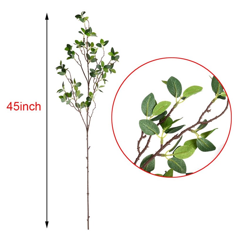 Antspirit 3pcs Faux Stems Artificial Branches for Vase Artificial Stems Artificial Greenery Stems Faux Green Stems Artificial Eucalytus Branches Fake Stems(42"/Each Branch) - Image 4