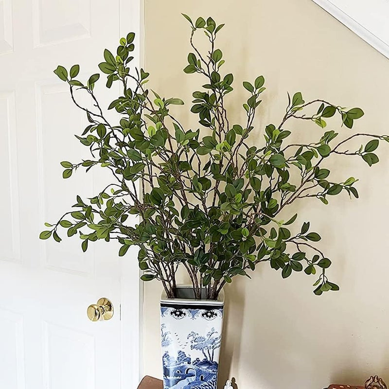 Antspirit 3pcs Faux Stems Artificial Branches for Vase Artificial Stems Artificial Greenery Stems Faux Green Stems Artificial Eucalytus Branches Fake Stems(42"/Each Branch) - Image 2